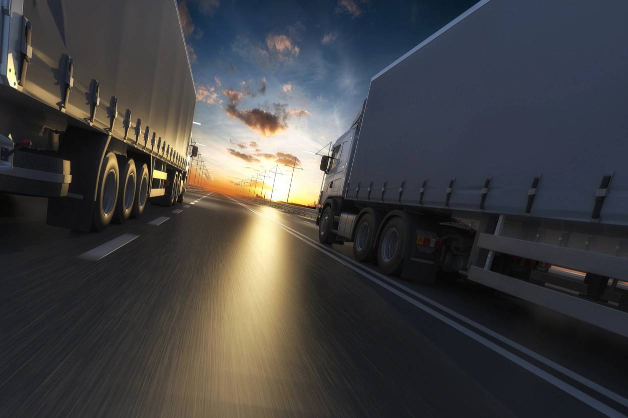 Truck on highway